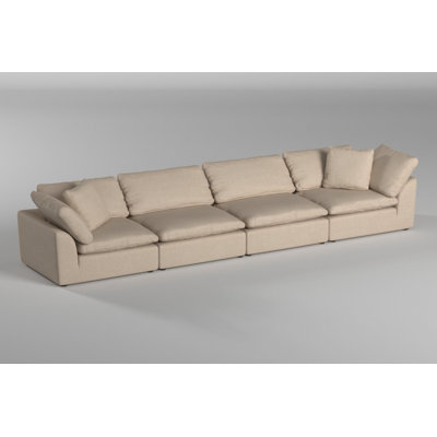 Caitlynne Cloud-Inspired 176" 4 Piece Oversized Deep Lounge Slipcovered Modular Sofa | Performance Fabric Washable Water-Resistant Stain-Proof | Deep-Seating Down-Filled Couch | Plush Cushions, Modern Design
