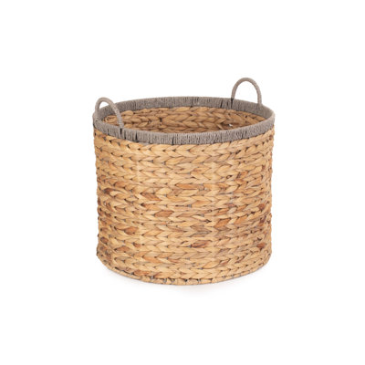 Wicker Round Rope Border Storage Basket