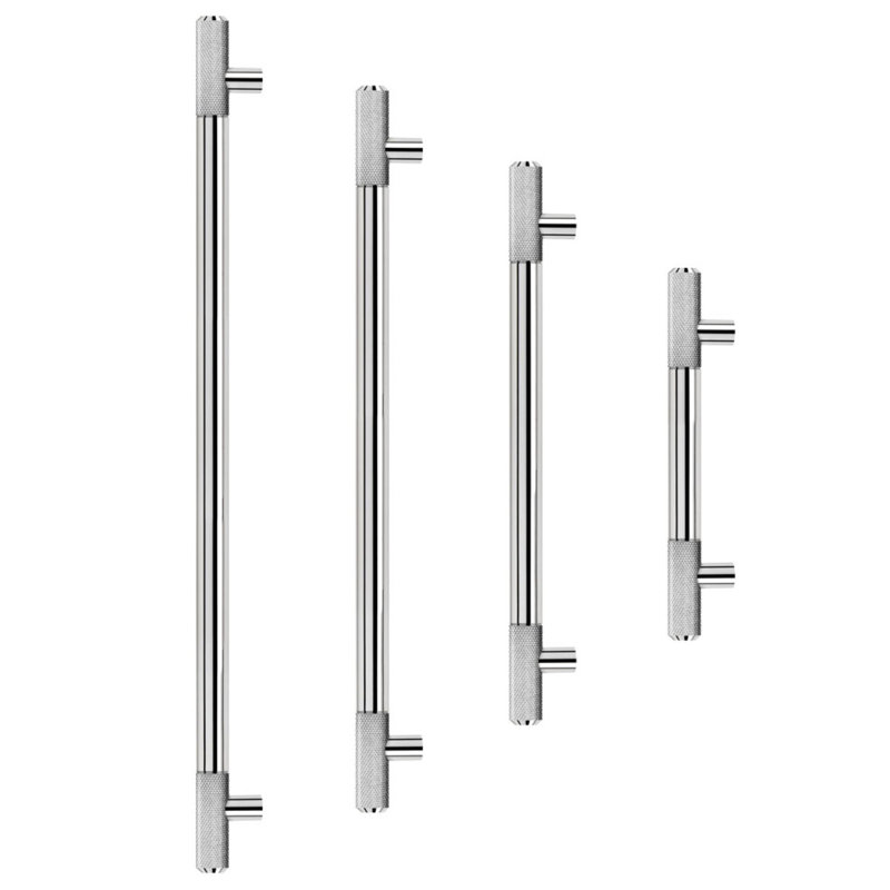Modern Industrial Appliance Pull, Polished Nickel, 18"