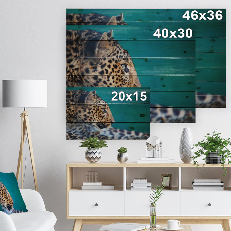 « vigilance leopard », impression, H 15 po x l 20 po, Art sur bois