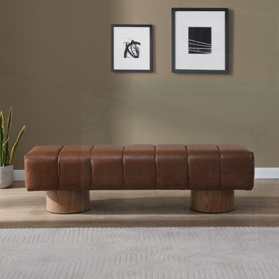 Banc de salle à manger polyvalent avec pieds en bois robustes et sans assemblage