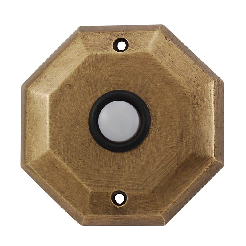 Archimedes Push Button, Antique Brass