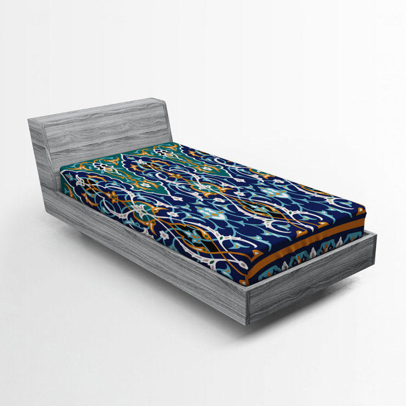 Microfiber Floral Fitted Sheet, Twin Fitted Sheet