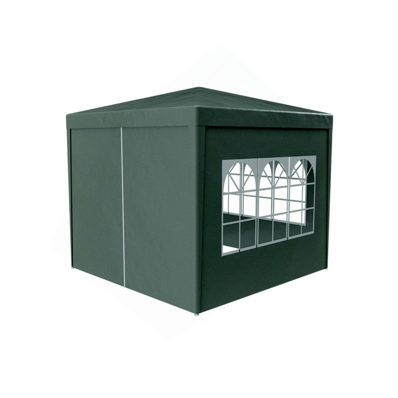 Auvent de mariage 10 pi x 10 pi pour tente de réception d'extérieur robuste + 4 murs amovibles, Vert