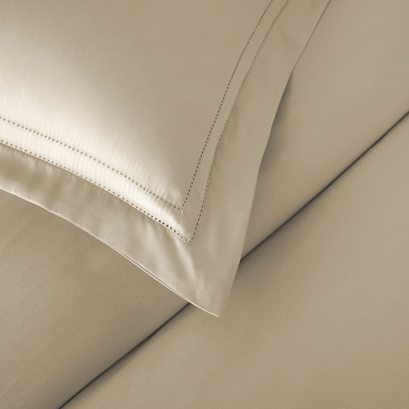 Yalda Egyptian Certified Cotton Modern 3 Piece Duvet Cover Set, Queen Duvet Cover + 2 Standard Sham, Tan