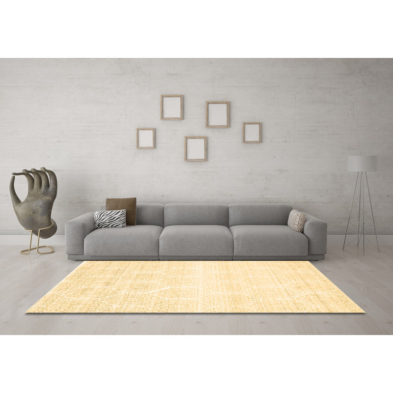 Washable Ikat Indoor Rug, Square 3'