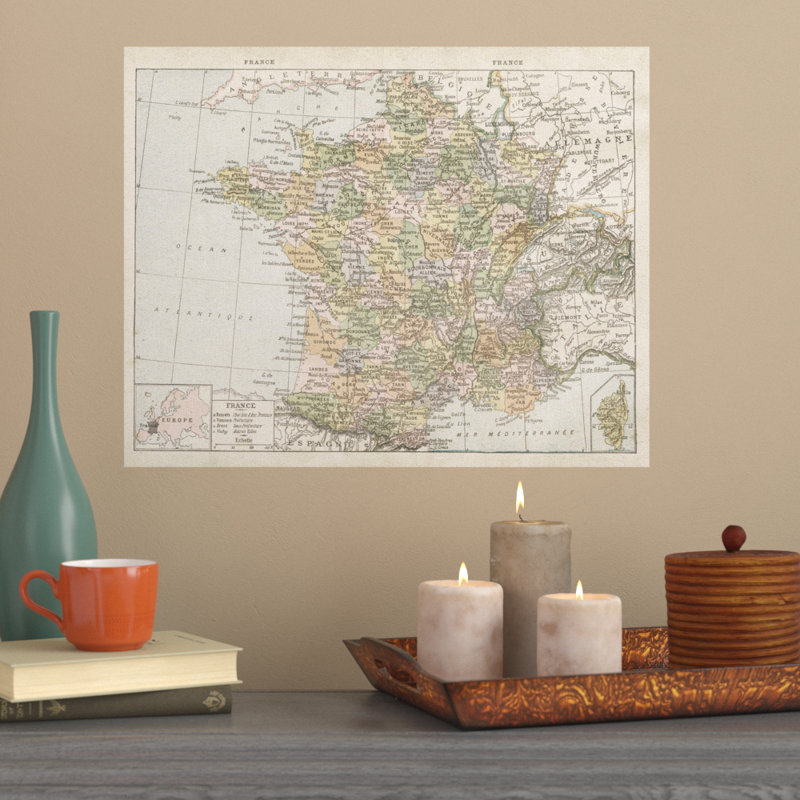 « paris france map », impression, H 16 po x l 20 po x P 0,01 po, Papier