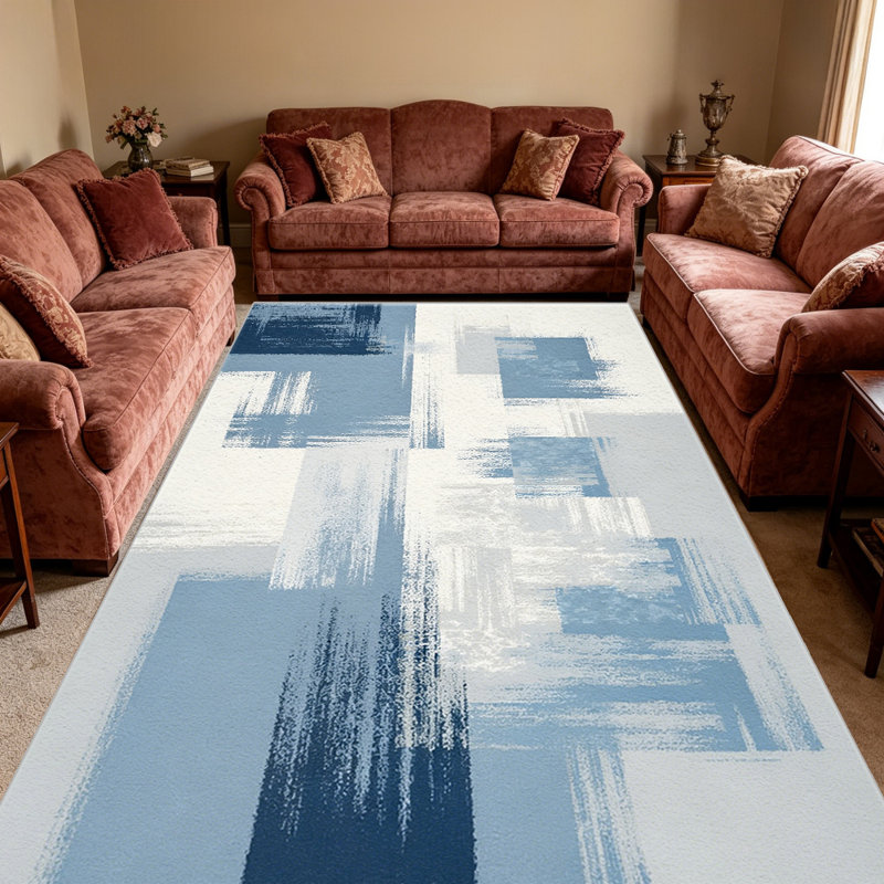 Blue Abstract Brush carpet-easy to clean, machine-washable, soft and comfortable; suitable for door mats, kitchens, living rooms, bedrooms, corridors, and laundry areas. Easy to clean, durable carpet for home decoration.