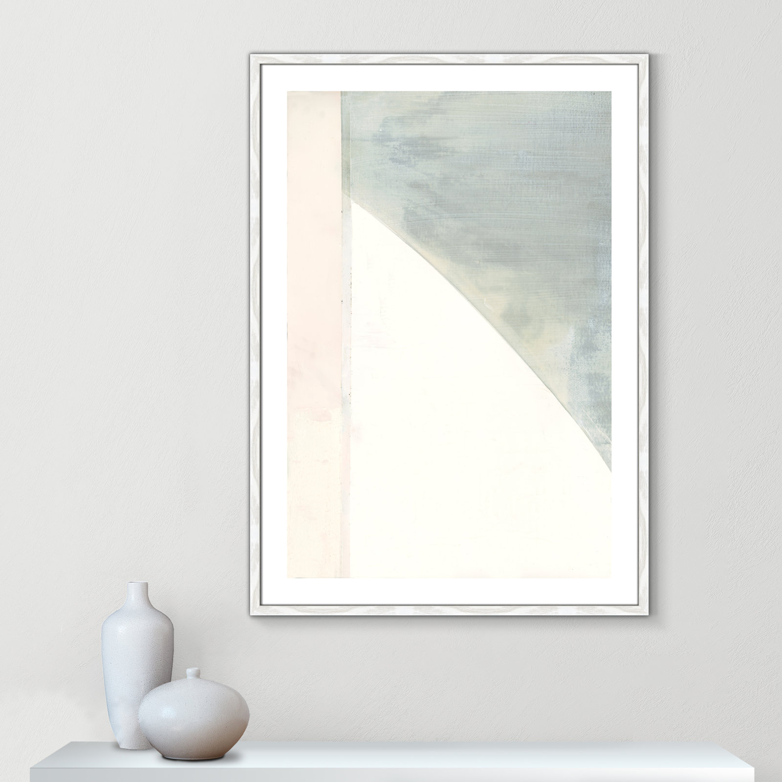 Alexandria "In Neutral I" Painting by Cartissi, 41.5" H x 29.5" W x 0.75" D, White Wood Framed Paper