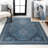 Dalyan Geometric Medallions Machine-Washable Blue/Gray Rug-717810969