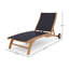 Perrin Teak Outdoor Reclining Chaise Lounger with Rear Wheels-245531414