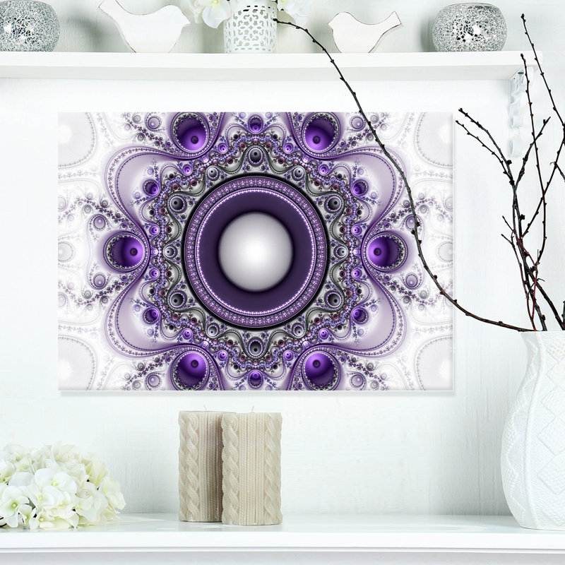 « mauve à motif fractal avec cercles », impression, H 20 po x l 20 po x P 1 po, H 36 po x l 46 po x P 1,5 po