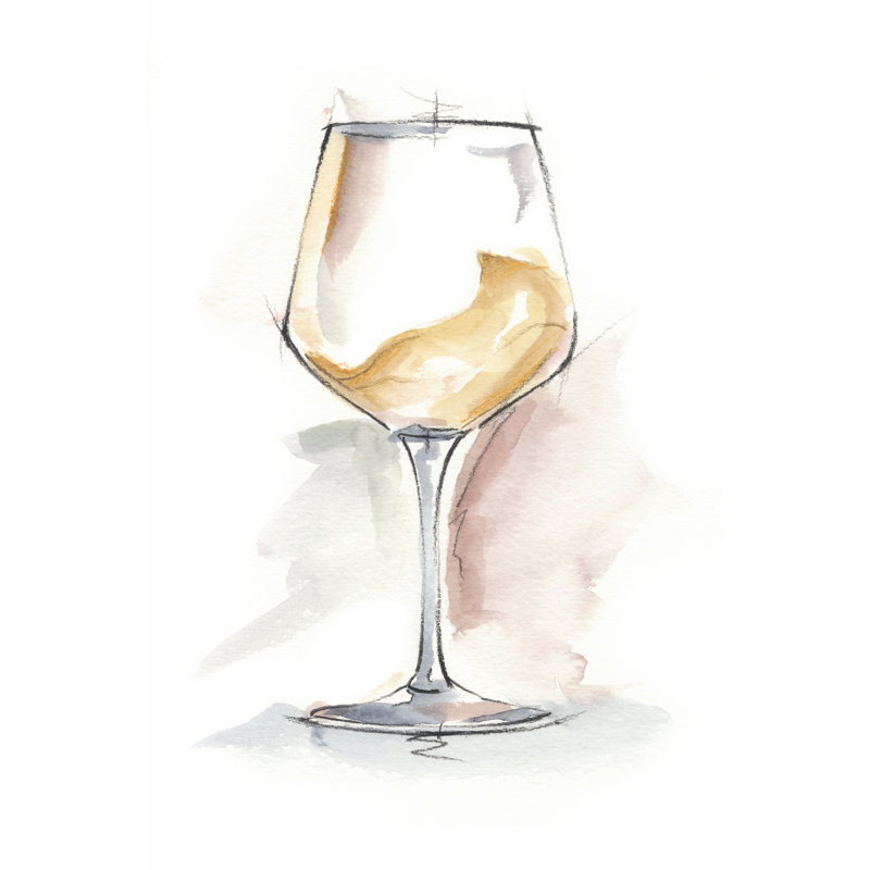 Wine Glass Study I - Wrapped Canvas Print, 30cm H x 20cm W x 3.8cm D