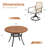 4 - Person 40.6" Outdoor Dining Set With Cushioned Swivel Woven Rattan Chairs-1166426992