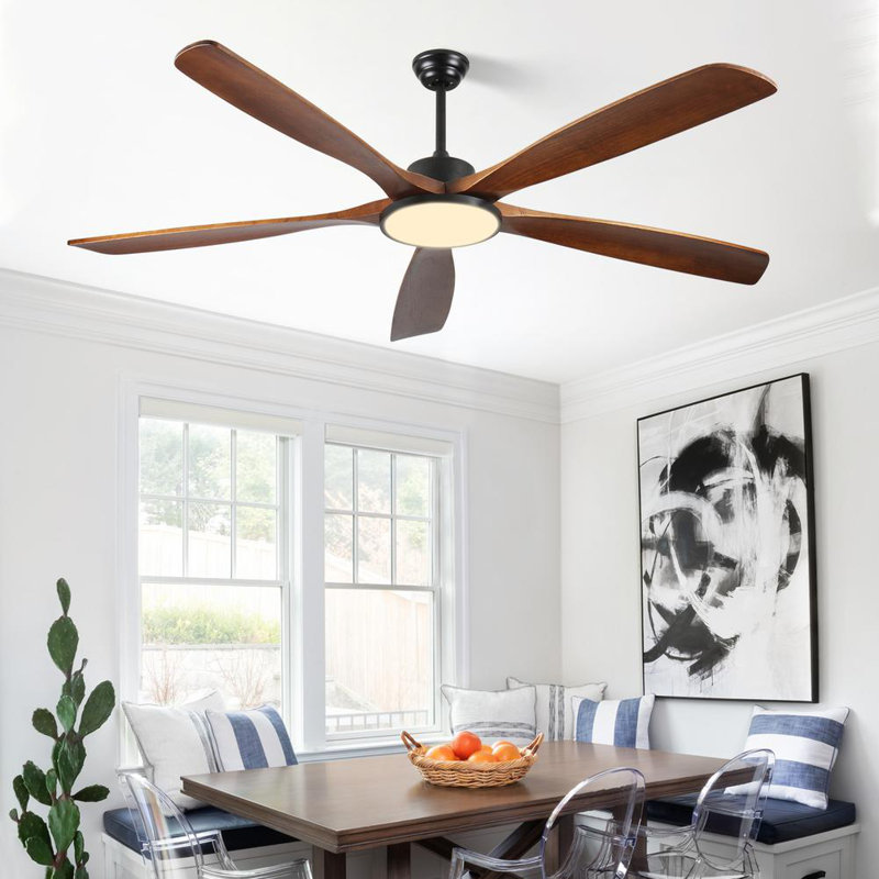 72" Inch 5 Blade LED Modern Classic Ceiling Fan with Remote Control and Light Included