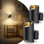 Dimmable Plug Into Wall Sconce, LED Night Light With Brass Finish