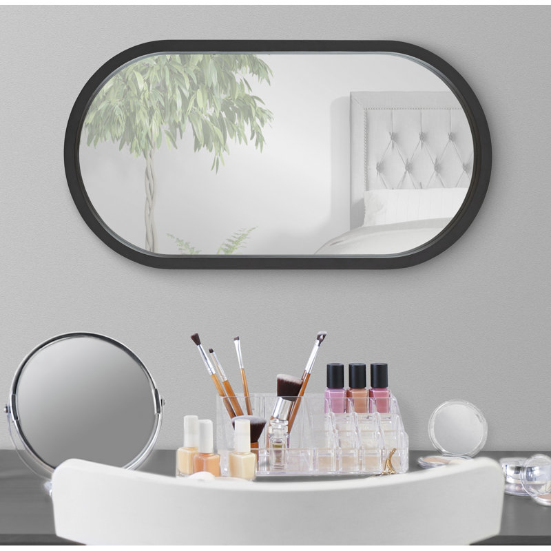 Miroir de salle de bain Arranjeet, 24 po x 12 po, Noir