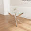 Table basse moderne en verre trempé de 47,2 pouces, table de salle à manger rectangulaire à pieds en métal, table de salle à manger en verre transparent, petit espace de 47,2 pouces x 27,5 pouces / 29,5 pouces