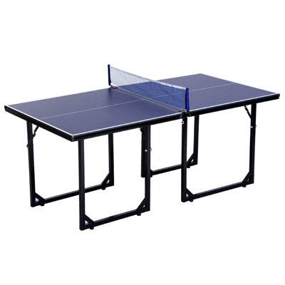 Aalias 6ft Table Tennis Table Foldable Portable with Net Midsize Blue
