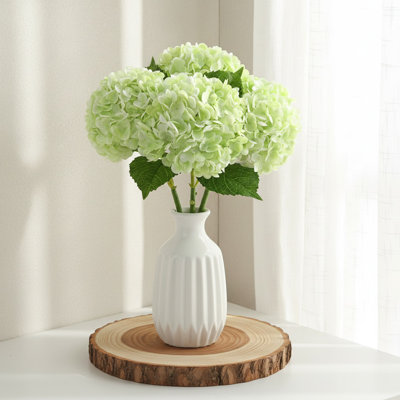 Set Of 4 Hydrangea Artificial Flowers - 17.71” Tall Real Touch Faux Hydrangea Stems For Home Decor, Wedding Centerpieces & Floral Arrangements
