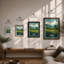 Tea Plantation Landscape Modern - Framed Print-197397298-197397294