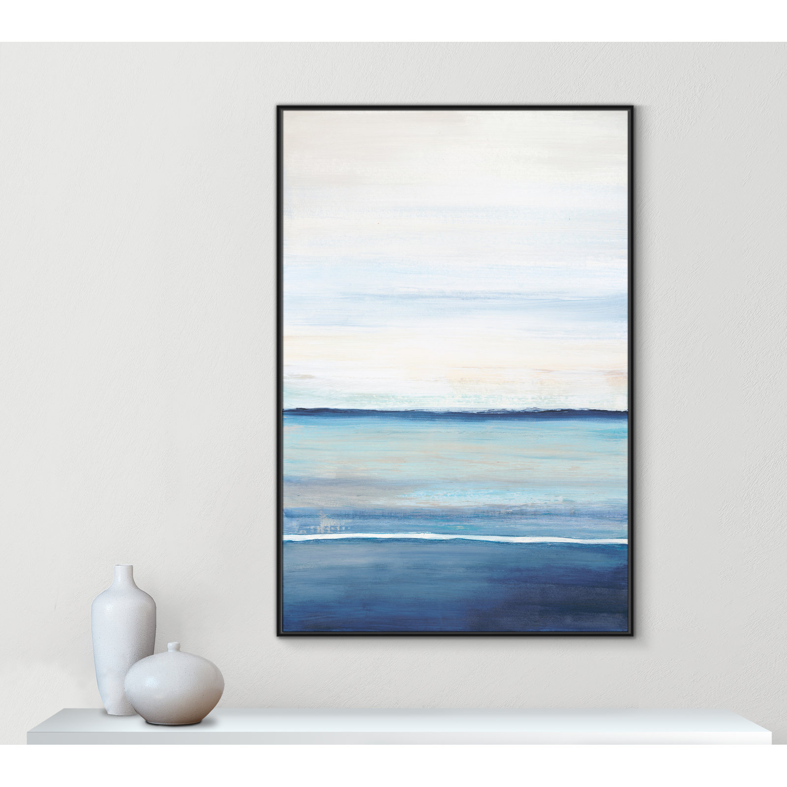 Emmit "Distant Whispers" Print by Filippo Ioco, Black Framed Canvas, 61.5" H x 41.5" W x 2" D