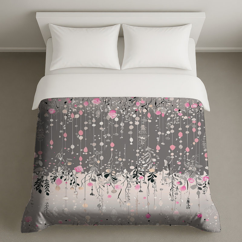 Housse de couette à motif floral Boho, Grand lit