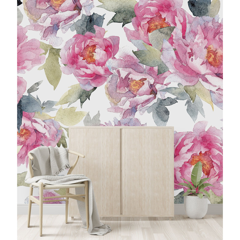 Peel & Stick Floral Wall Mural, 100" W x 8.33" L