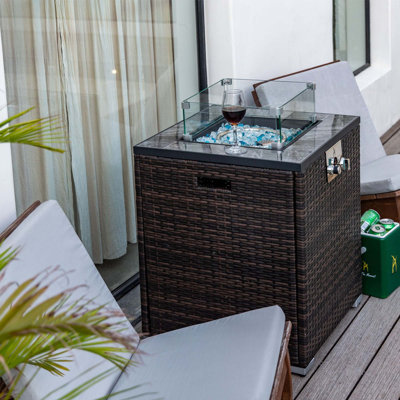 Outdoor Fire Pit Column, Propane Fire Column for Decor Gas Fire Pit Table Garden Corner Fire Table