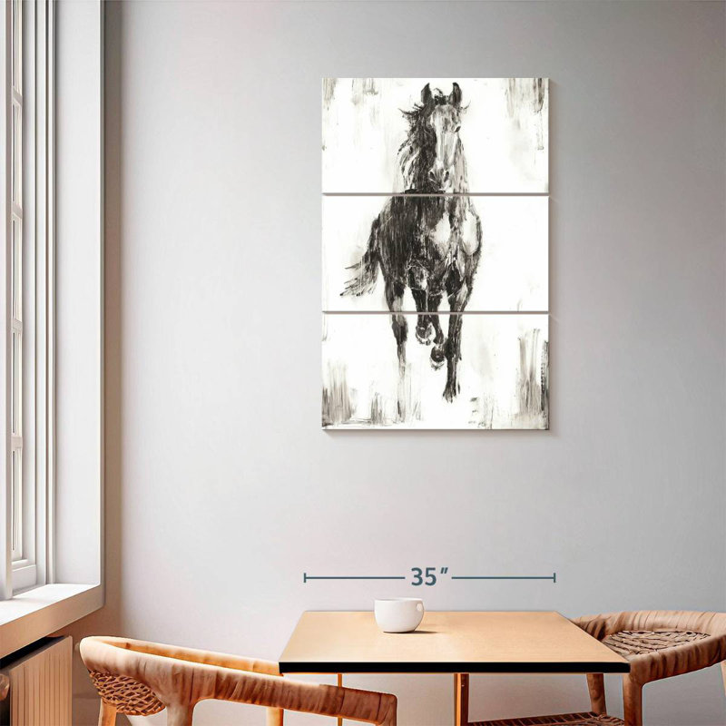 Brampt Rustic Black Stallion I, 57" H x 36" W
