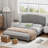 Dhugan Low Profile Linen Platform Bed Frame with Adjustable Headboard-1171274840