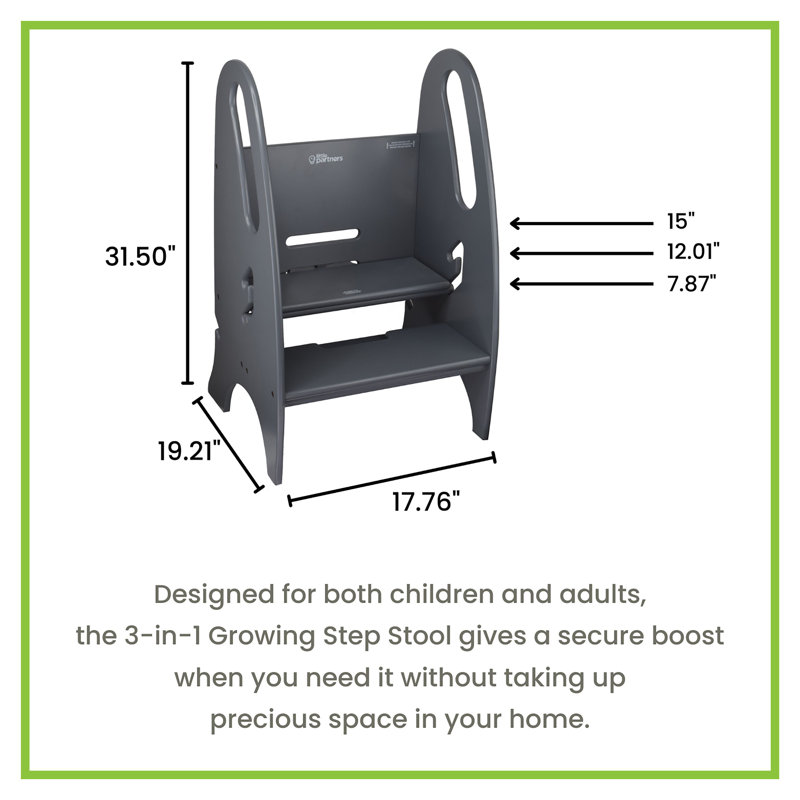 3-in-1 Growing Step Stool, Earl Gray