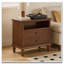 Table de chevet de style champêtre avec station de recharge et 2 tiroirs-136128963