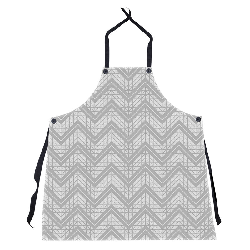 Stephenie Bib Apron, Gray/Black/Turquoise 