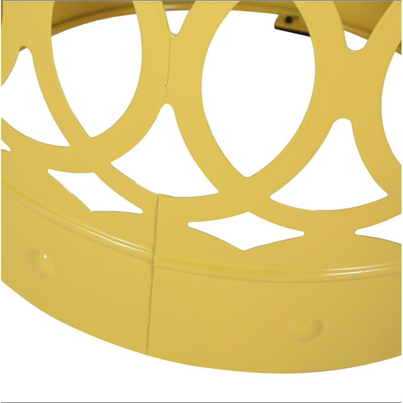 Outdoor Metal End Table -Large, Yellow
