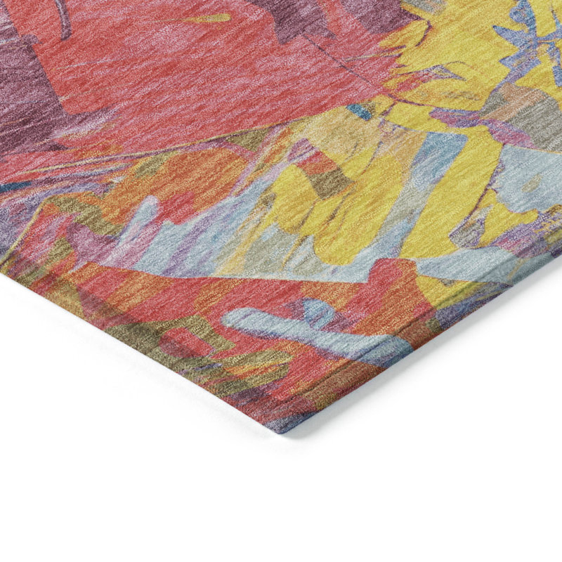Tapis bleu intérieur / extérieur lavable à la machine Cinead ACN1713, Rectangulaire 8 pi x 10 pi