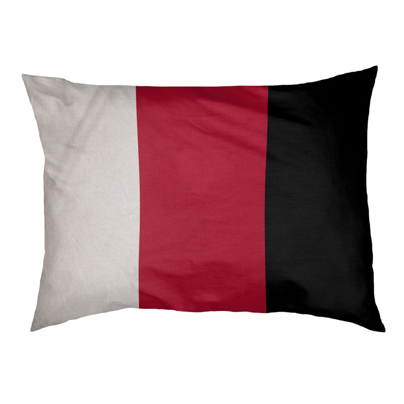 Coussin Ohio Football, Moyen (l 28 po x P 18 po x H 6 po), Milieu rouge / noir