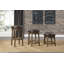 Ensemble de 2 tabourets de bar rotatifs ronds, similicuir brun, garniture cloutée, structure en bois massif | Idée de cadeau