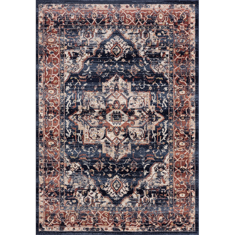 Tapis bleu marine / rouge Slaboden