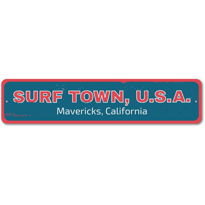 Surf Town USA Aluminum Sign