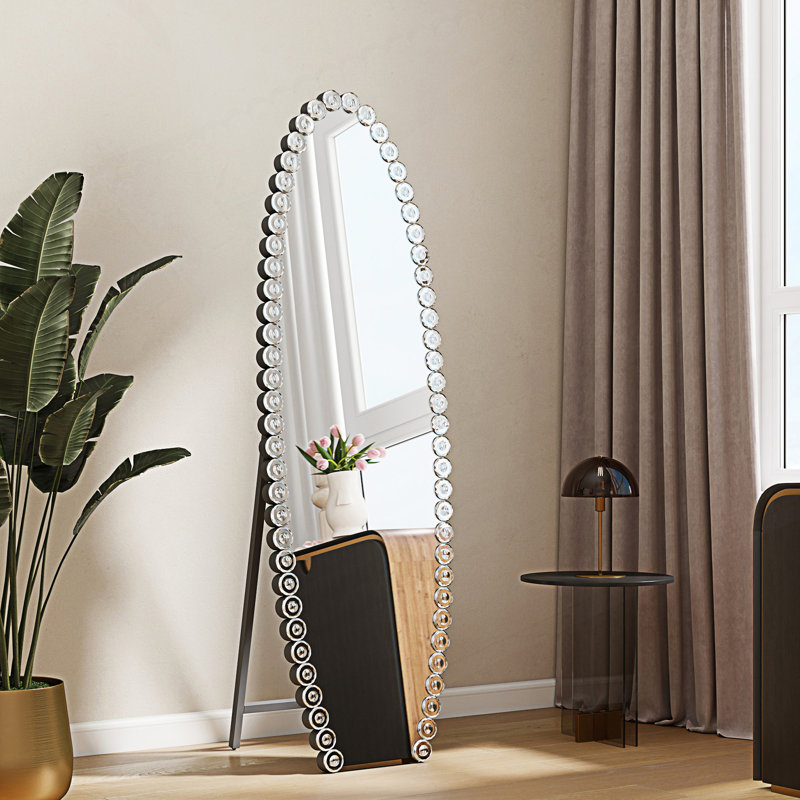 Miroir pleine grandeur en cristal avec support