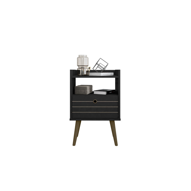 Helaina 17.71'' W Nightstand, Black