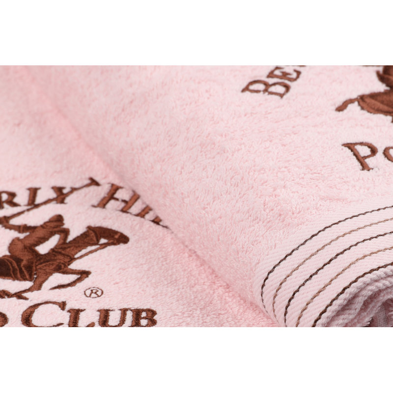 Ensemble de 2 serviettes de bain 100% coton, Rose