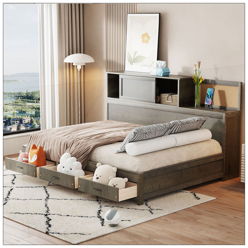 Lit pour chambre à coucher, Gris