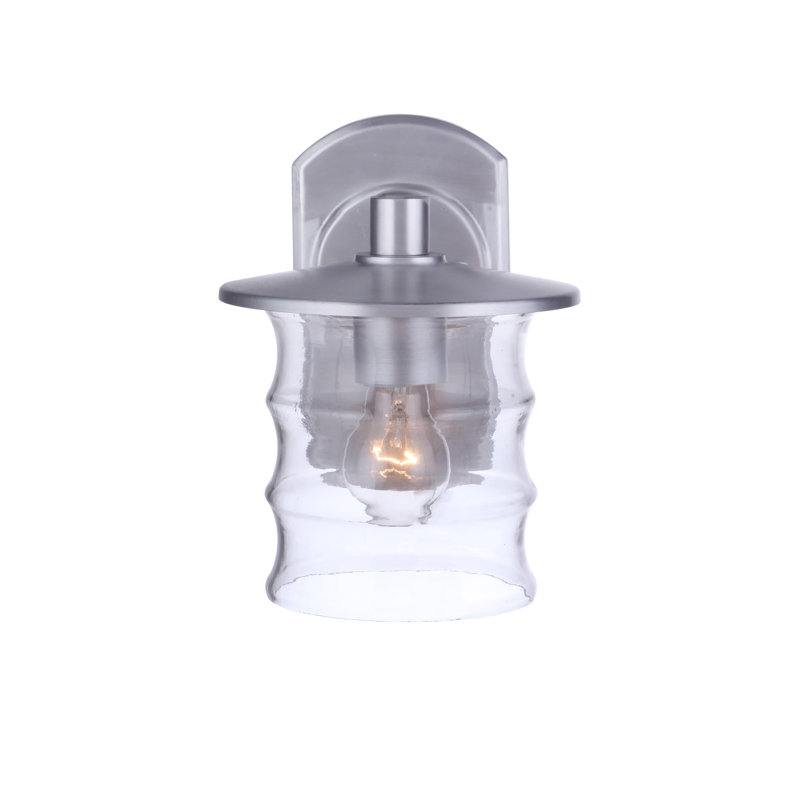 Ammadas Wall Light, Satin Aluminum, 9.88" H x 6.13" W x 7.88" D