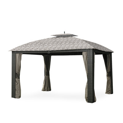 Garden Winds Gray Fabric Replacement Canopy for Gazebo