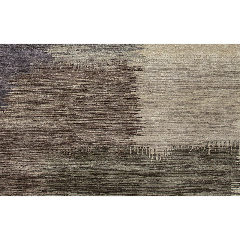 Hand Knotted Wool Area Rug in Beige/Gray/Blue/Brown, Rectangle 4' x 6'