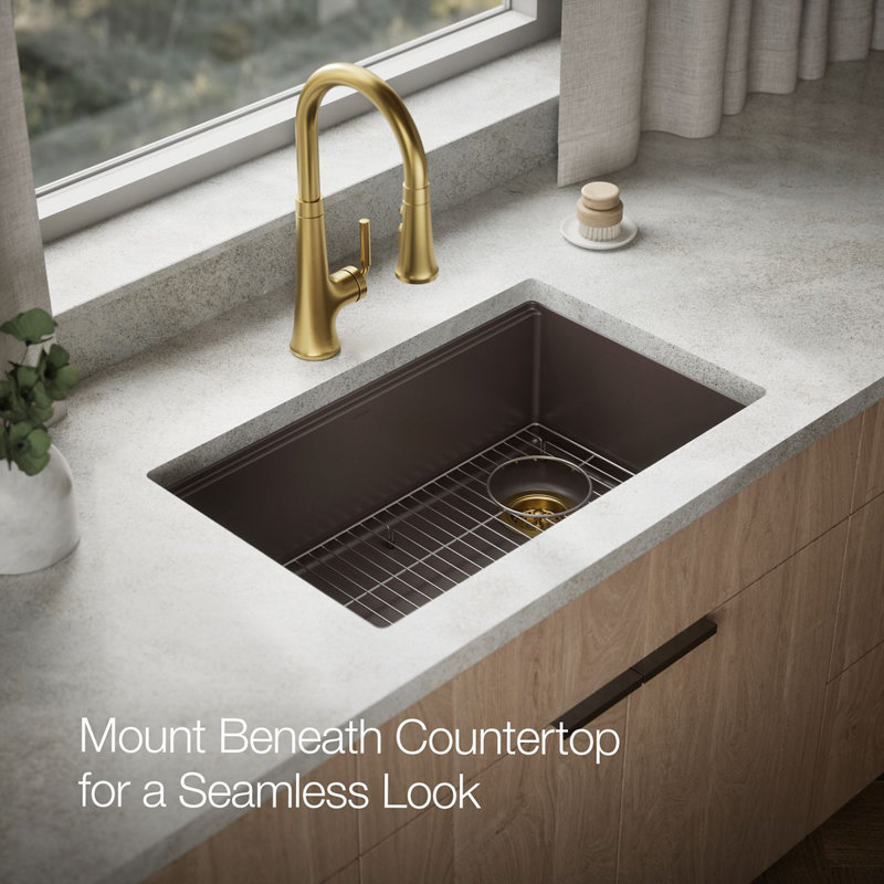 Billings Undermount Single-Bowl Kitchen Sink, Brown