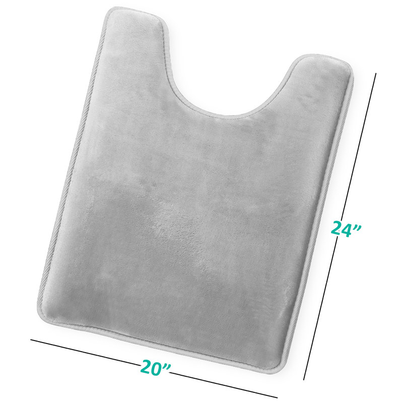 Ultra-soft, absorbent viscoelastic foam mat with non-slip backing, Argent/Gris