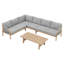 Ensemble de conversation d'extérieur en bois d'acacia 6 places avec table-11090783